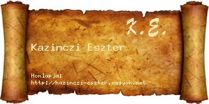 Kazinczi Eszter névjegykártya
